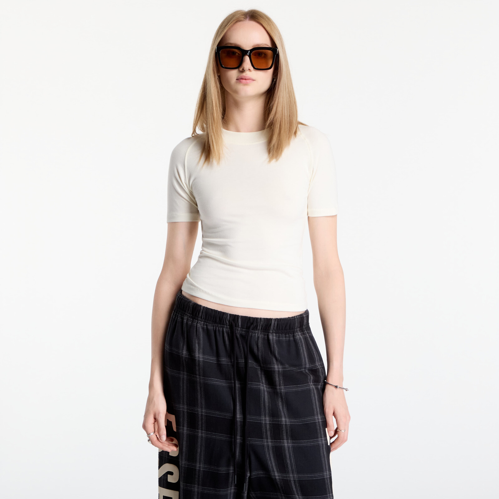 T-shirt Fear Of God Essentials Women's Shrunken Baseball Tee Ivory XS