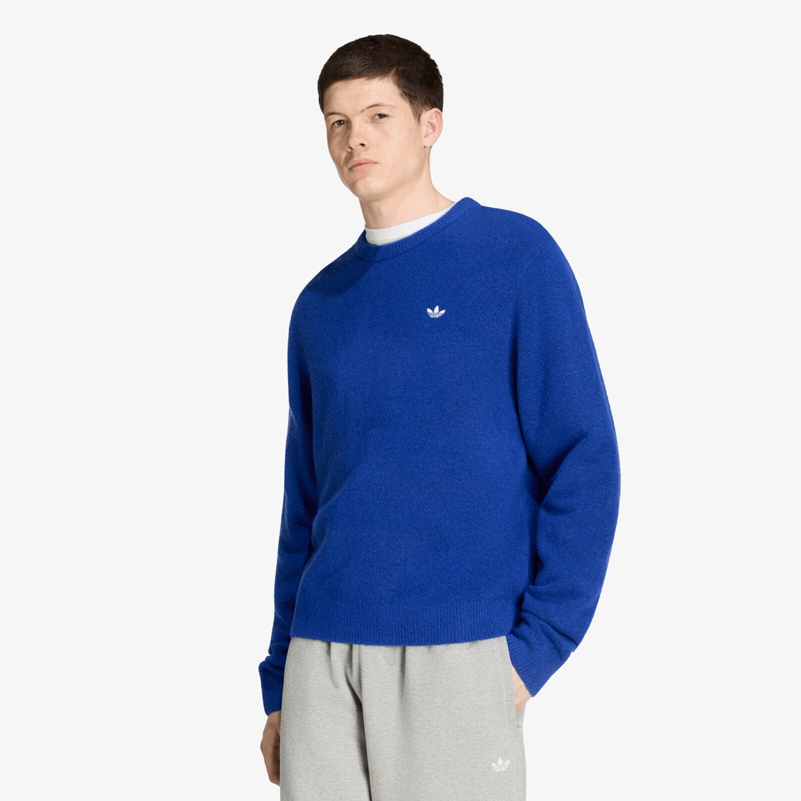 Sweater adidas Trefoil Essentials Fully Knit Sweatshirt Bold Blue XL
