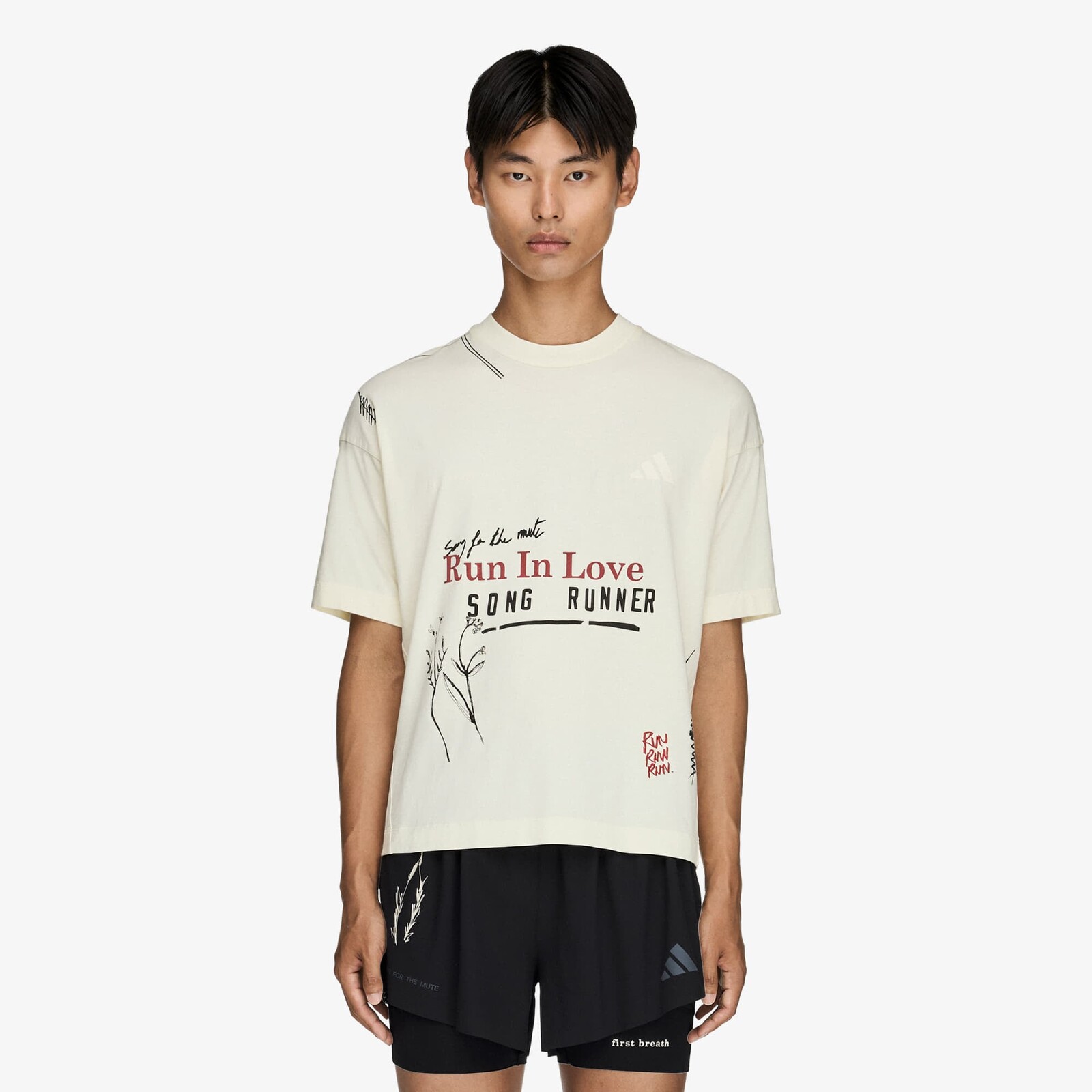 T-shirt adidas x Song For The Mute Running T-shirt UNISEX Cream White XL