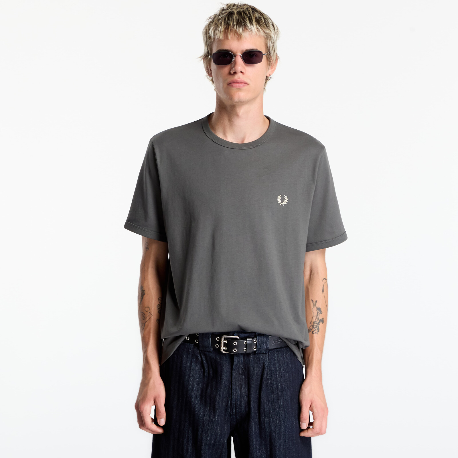 T-shirt FRED PERRY Ringer T-shirt Field Green S
