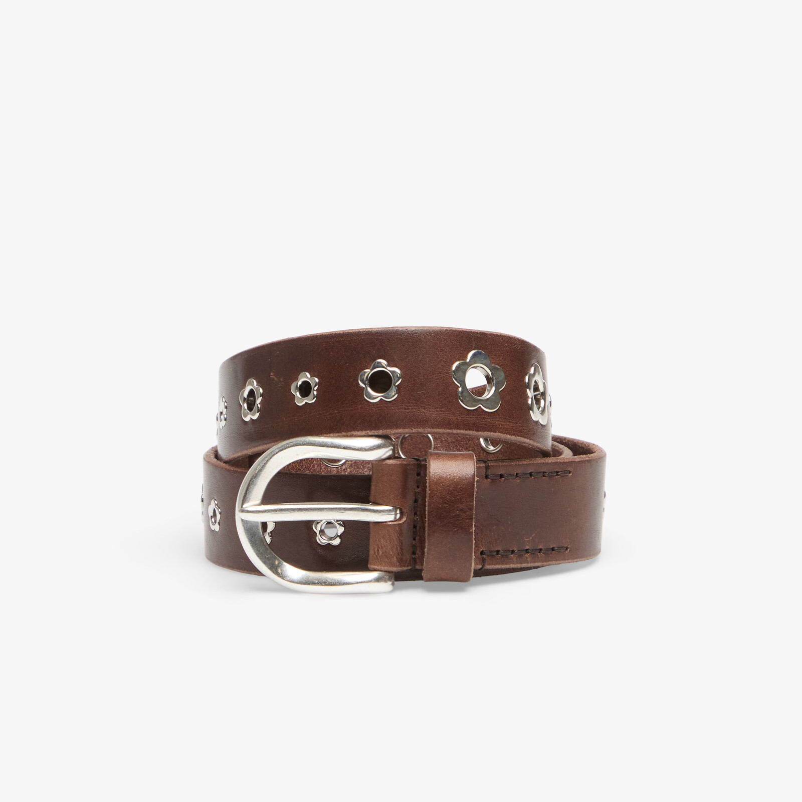 OUR LEGACY 3.5 Cm Flower Belt Grand Mahogany Glossy Bullhide 100