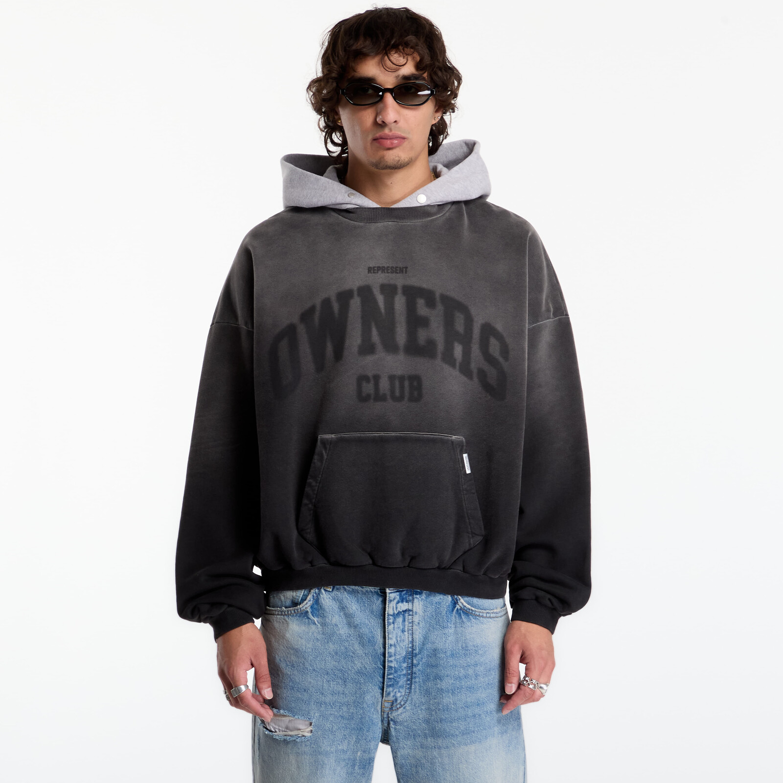 Sweatshirt Represent Owners Hoodie UNISEX Weathered Black S