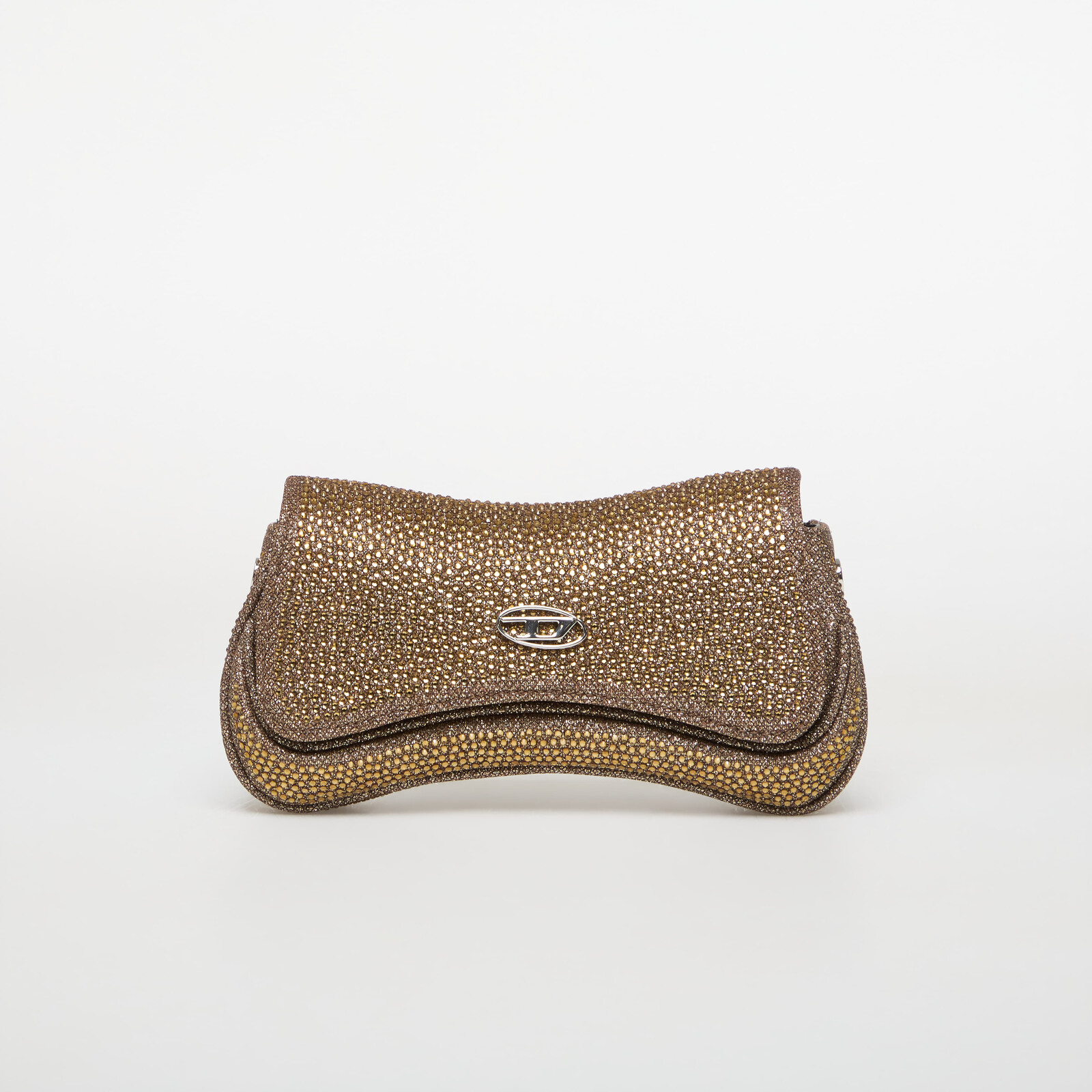 Handbag Diesel Play Small Crossbody Bag With Crystal Bronze Brown Universal