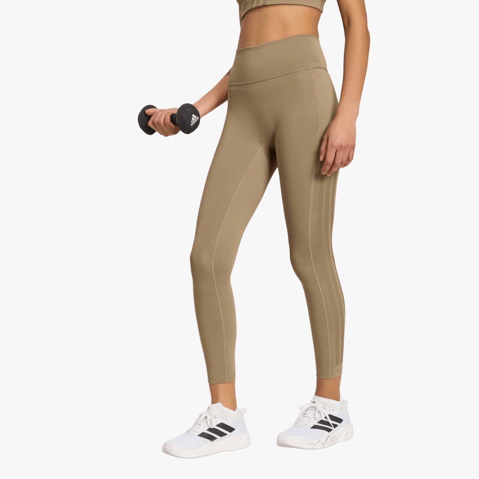 Pants adidas Optimé Workout 3-stripes 7/8 Leggings Khaki Six S