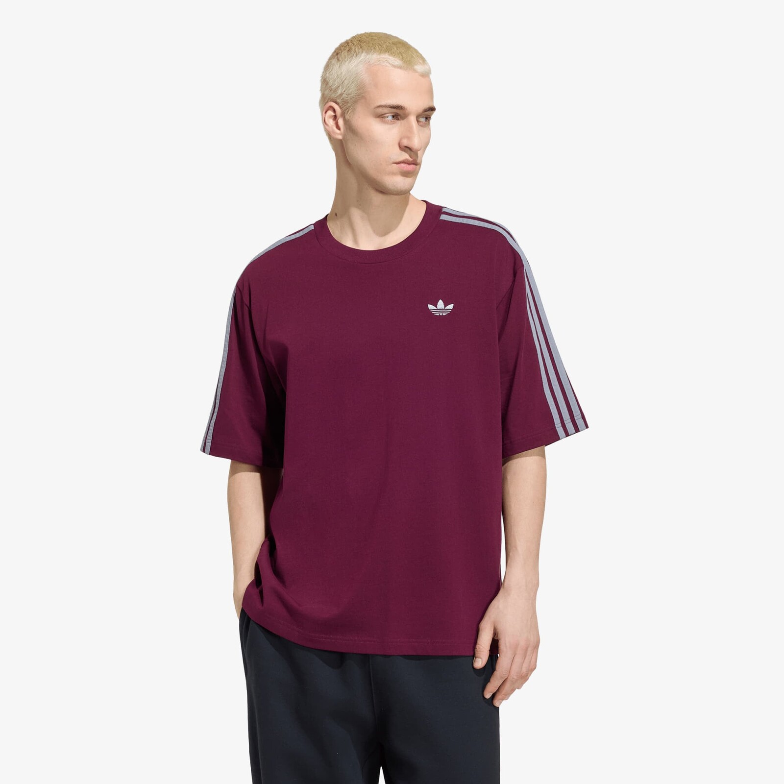 T-shirt adidas Adicolor 3-stripes Oversized Tee Maroon L