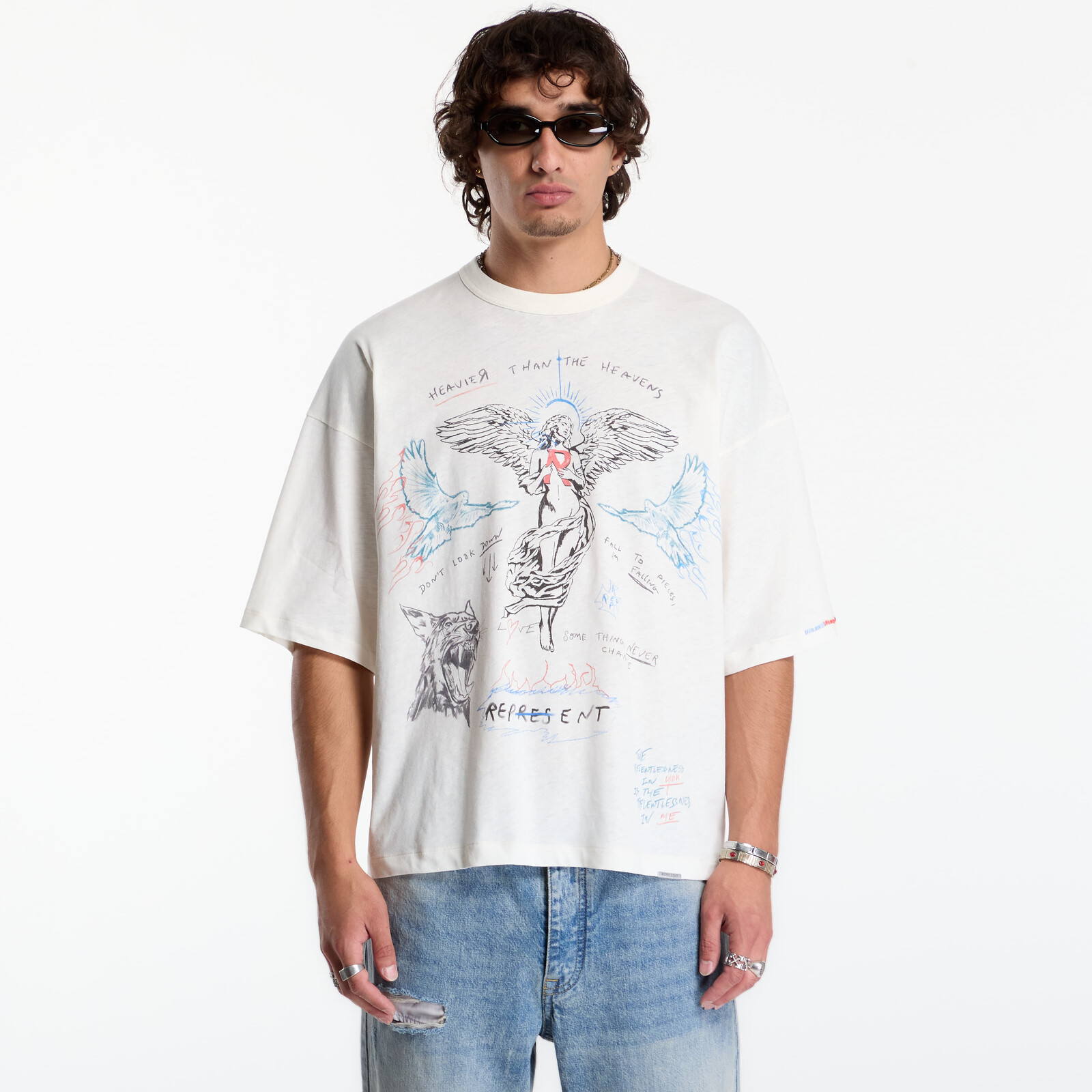 T-shirt Represent Heavier Than The Heavens T-Shirt UNISEX Antique White M