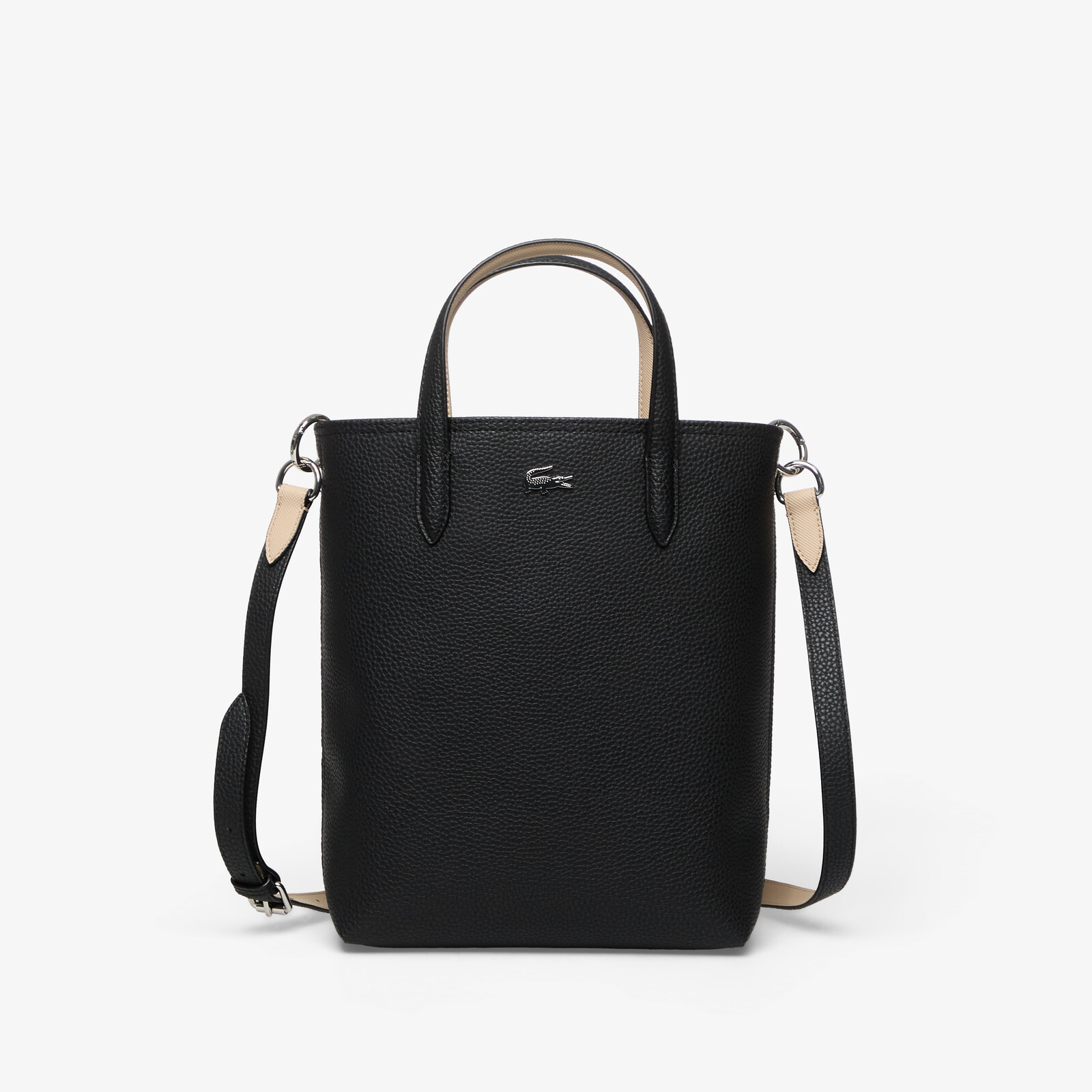Bag Lacoste Zipped Verti Shopping Bag Noir Krema Universal