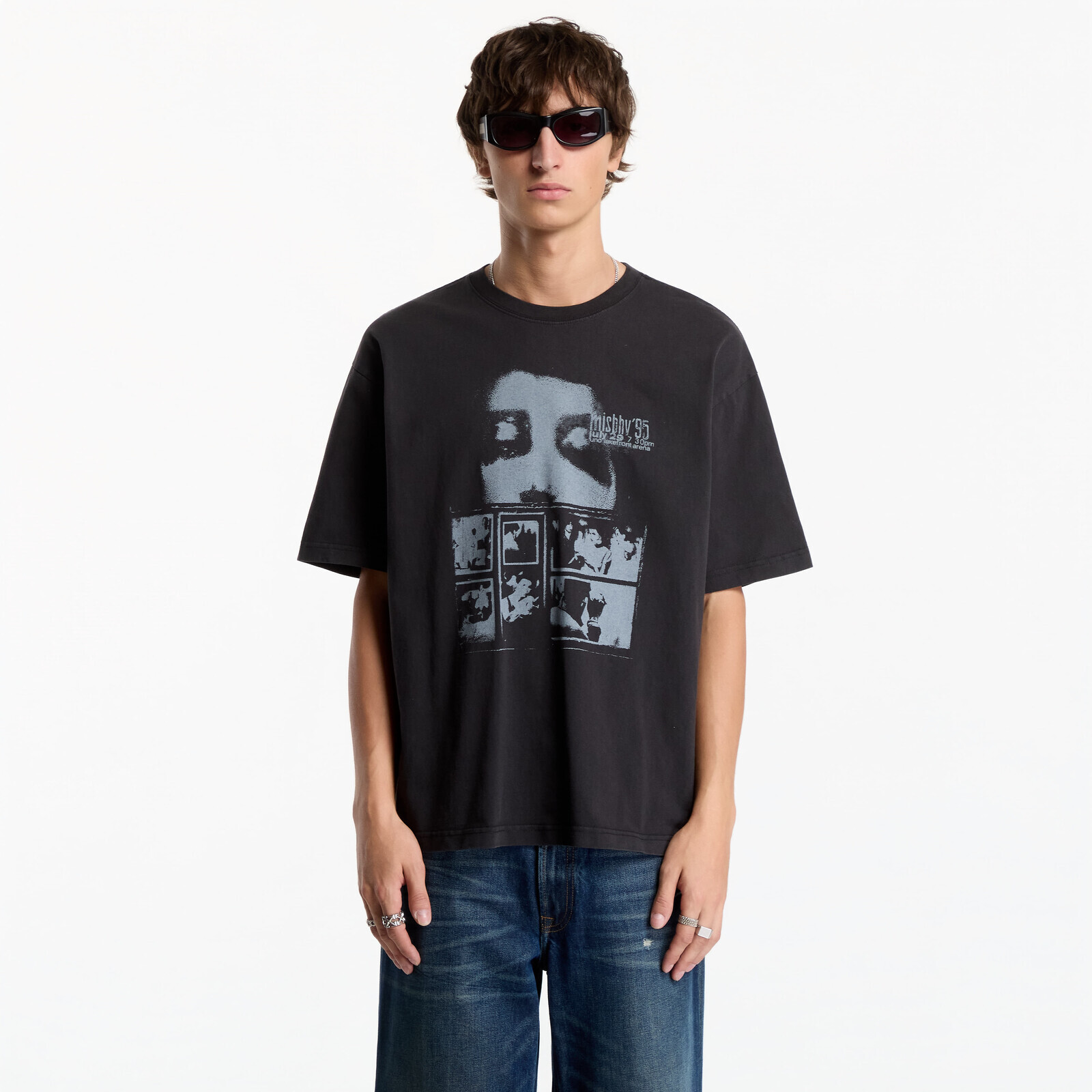 T-shirt MISBHV 7:30 Pm Lakefront Gentle Wash Black T-Shirt UNISEX Washed Black XL
