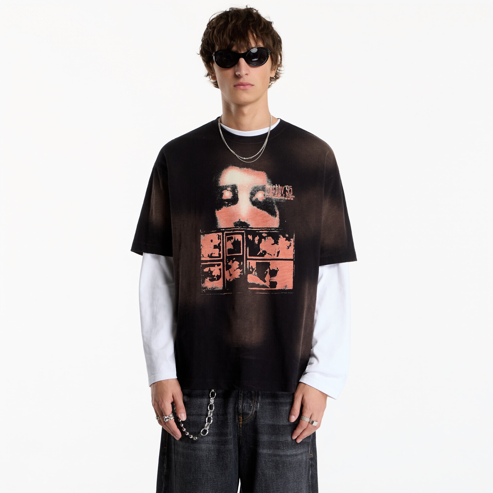 T-shirt MISBHV 7:30 Pm Lakefront Spot Wash Black T-Shirt UNISEX Washed Black S