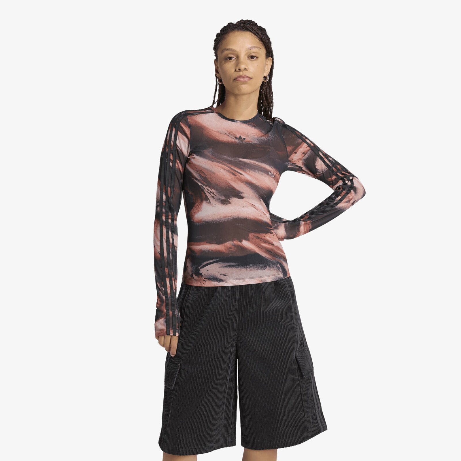 T-shirt adidas Graphic Mesh T-Shirt Vermillion/ Crystal Linen/ Aurora Coffee XL