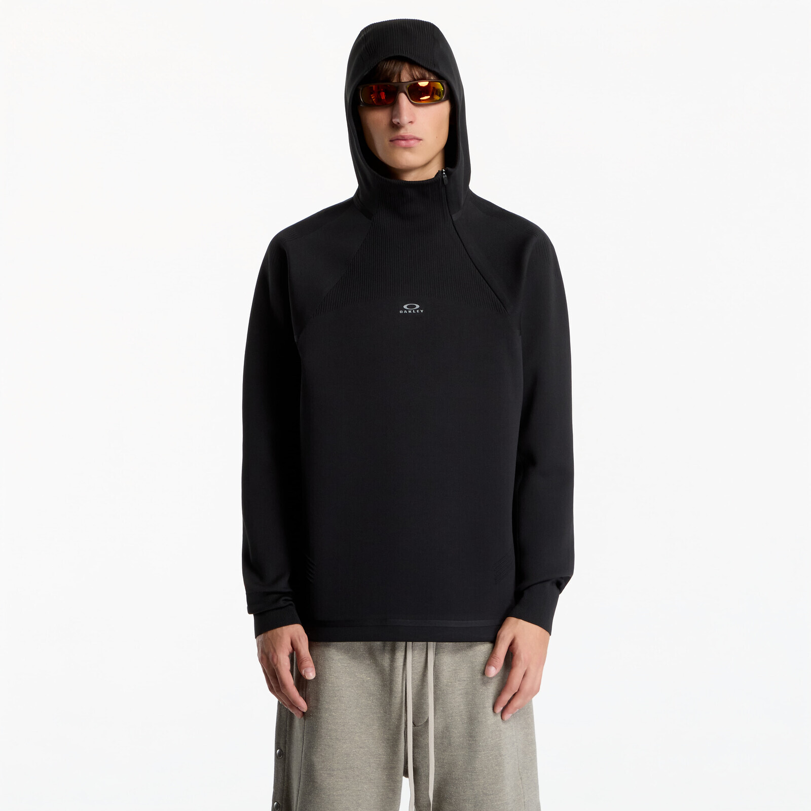 Sweatshirt Oakley Latitude Veil Knitted Hoodie Pitch Black S