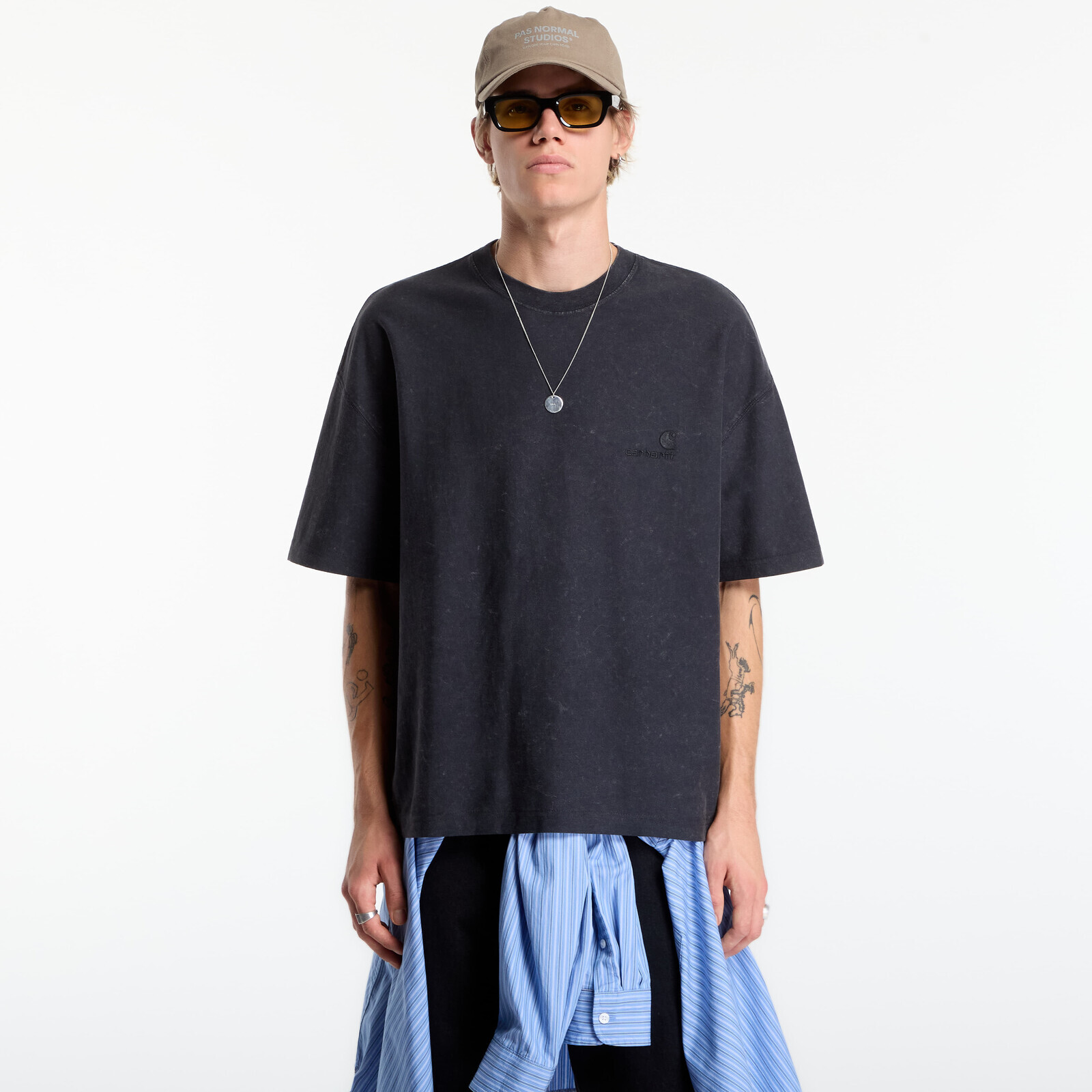 T-shirt Carhartt WIP S/S Lambert T-Shirt UNISEX Black Moon Wash S