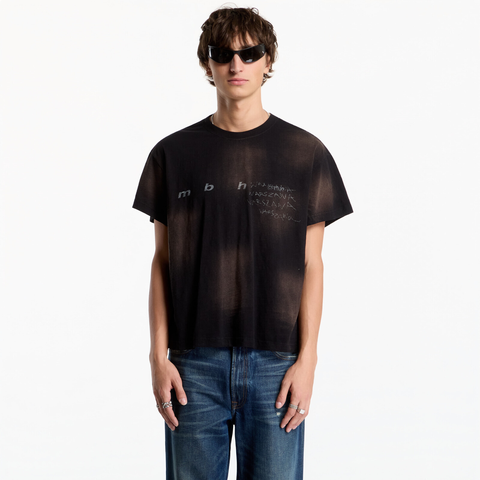 T-shirt MISBHV M B H Spot Wash Burnt Black T-Shirt UNISEX Washed Black L