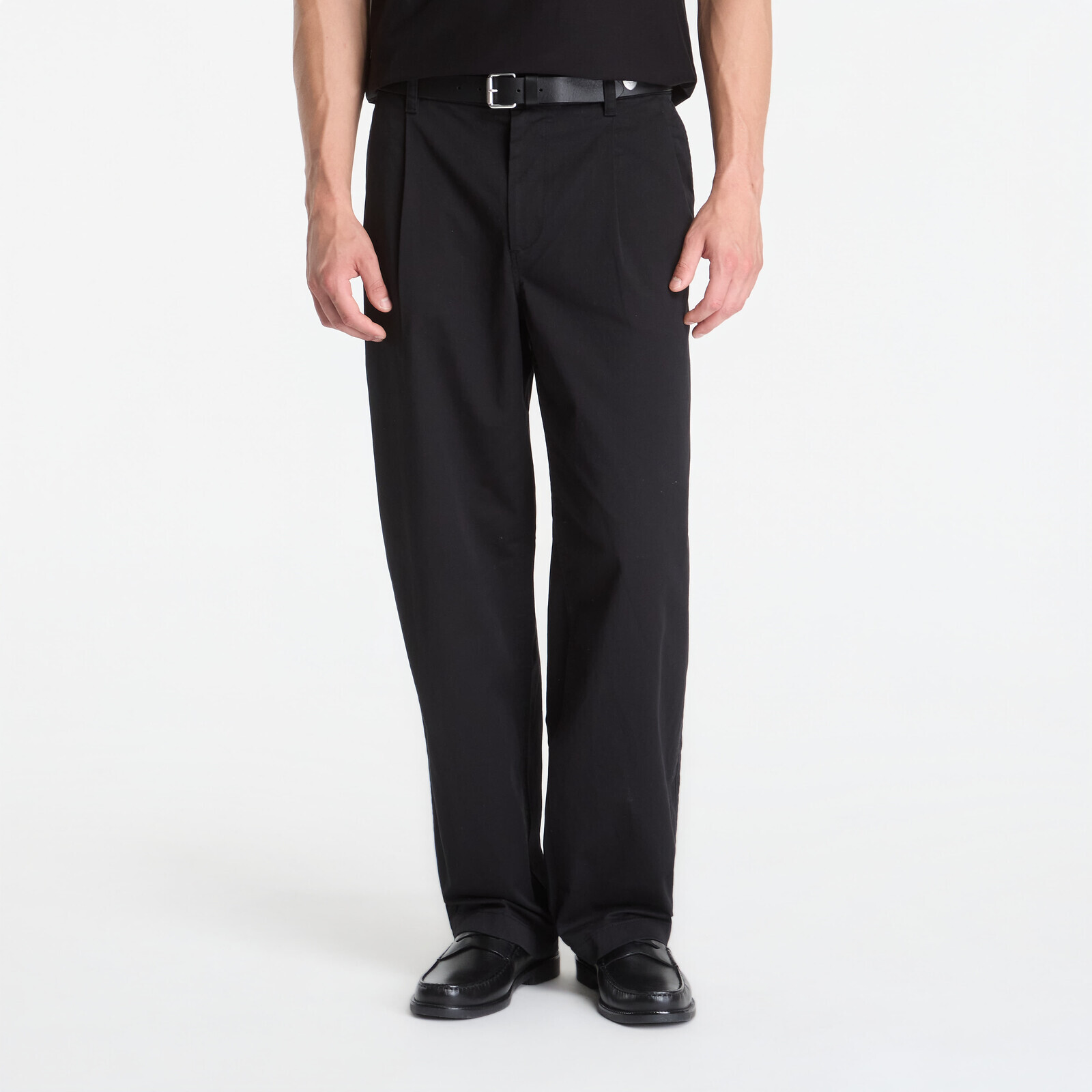 Pants Calvin Klein Jeans Washed Comfort Cotton Half Elastic Pants Black 34
