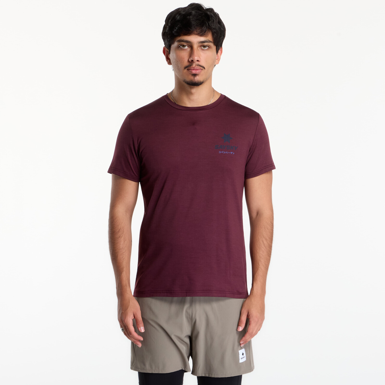 T-shirt SAYSKY Statement Pace T-Shirt Burgundy S