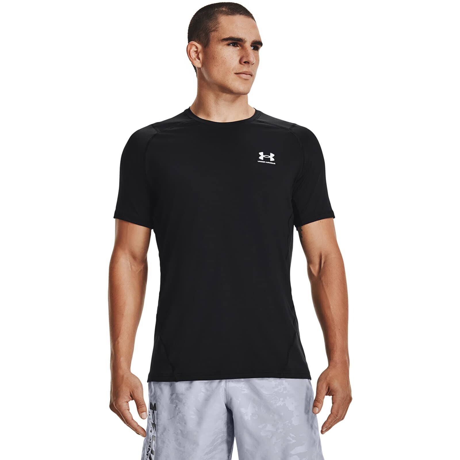 T-shirt Under Armour Hg Armour Fitted SS Tee Black/ White S
