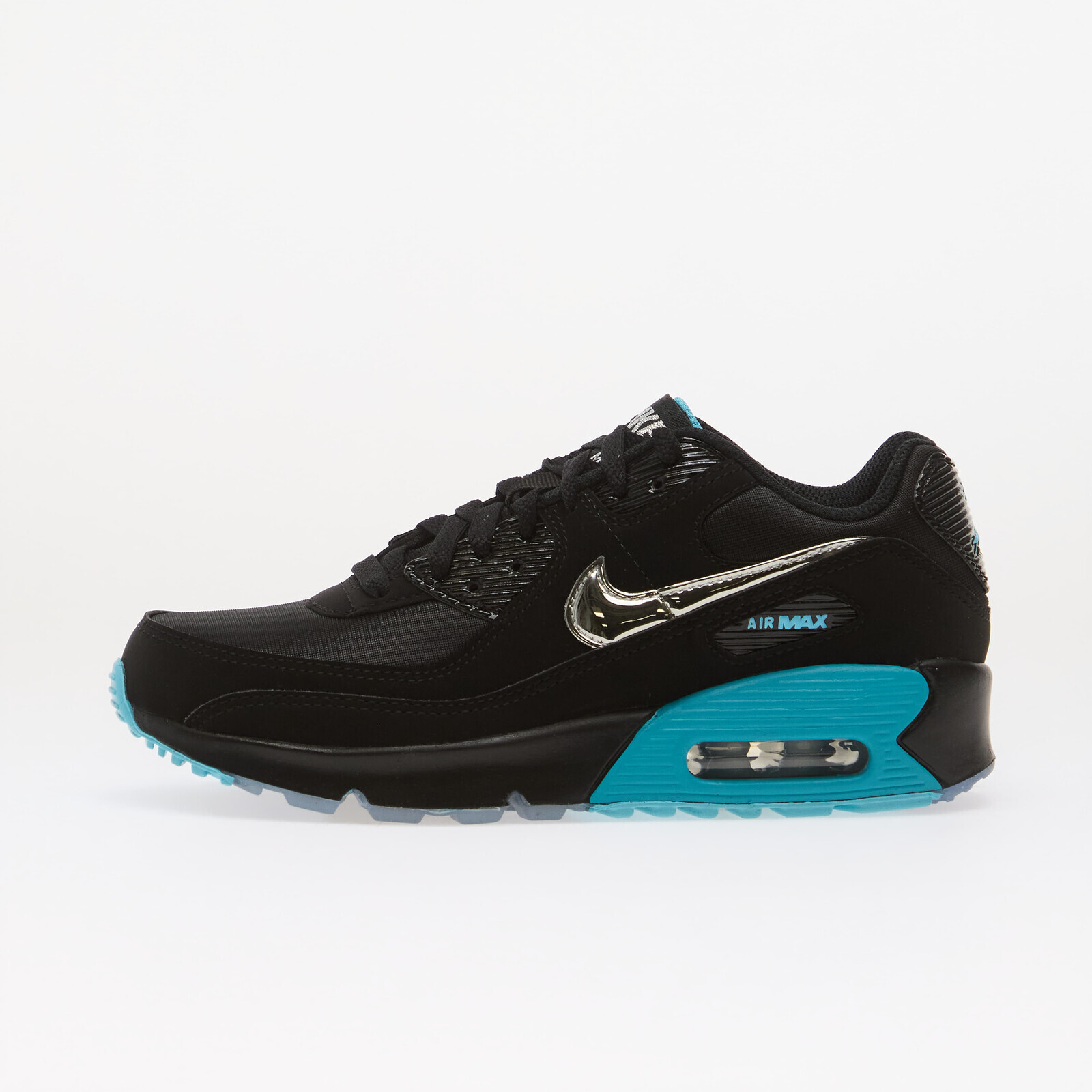Shoes Nike Air Max 90 SE Kids Black/ Chrome/ Gamma Blue/ Ice 4.5Y