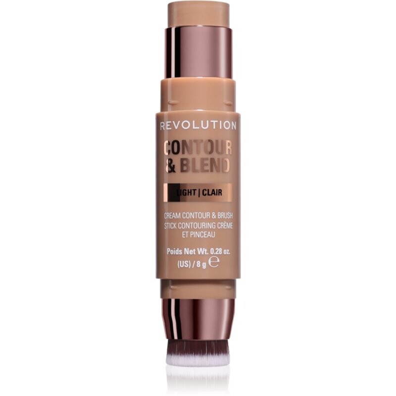 Revolution Contour & Blend Stick contour stick with a brush shade Light 8 g