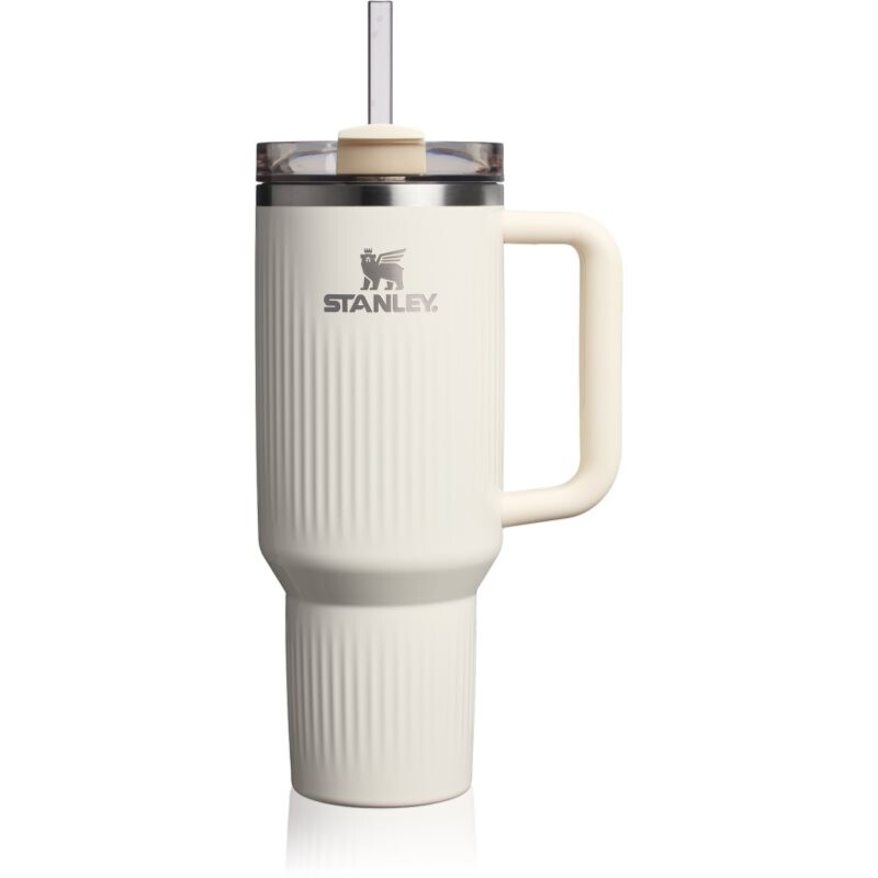 Stanley Quencher H2.O FlowState™ Fluted Tumbler stainless steel tumbler with straw large Cream Gloss 1 pc