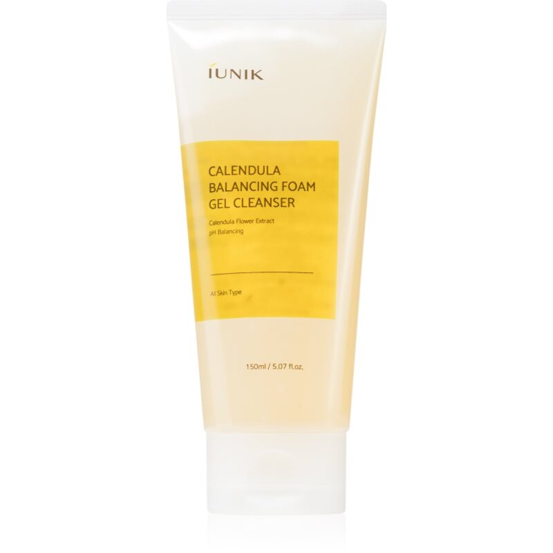 iUnik Calendula Balancing Foam Gel Cleanser deep cleansing gel with soothing effect 150 ml