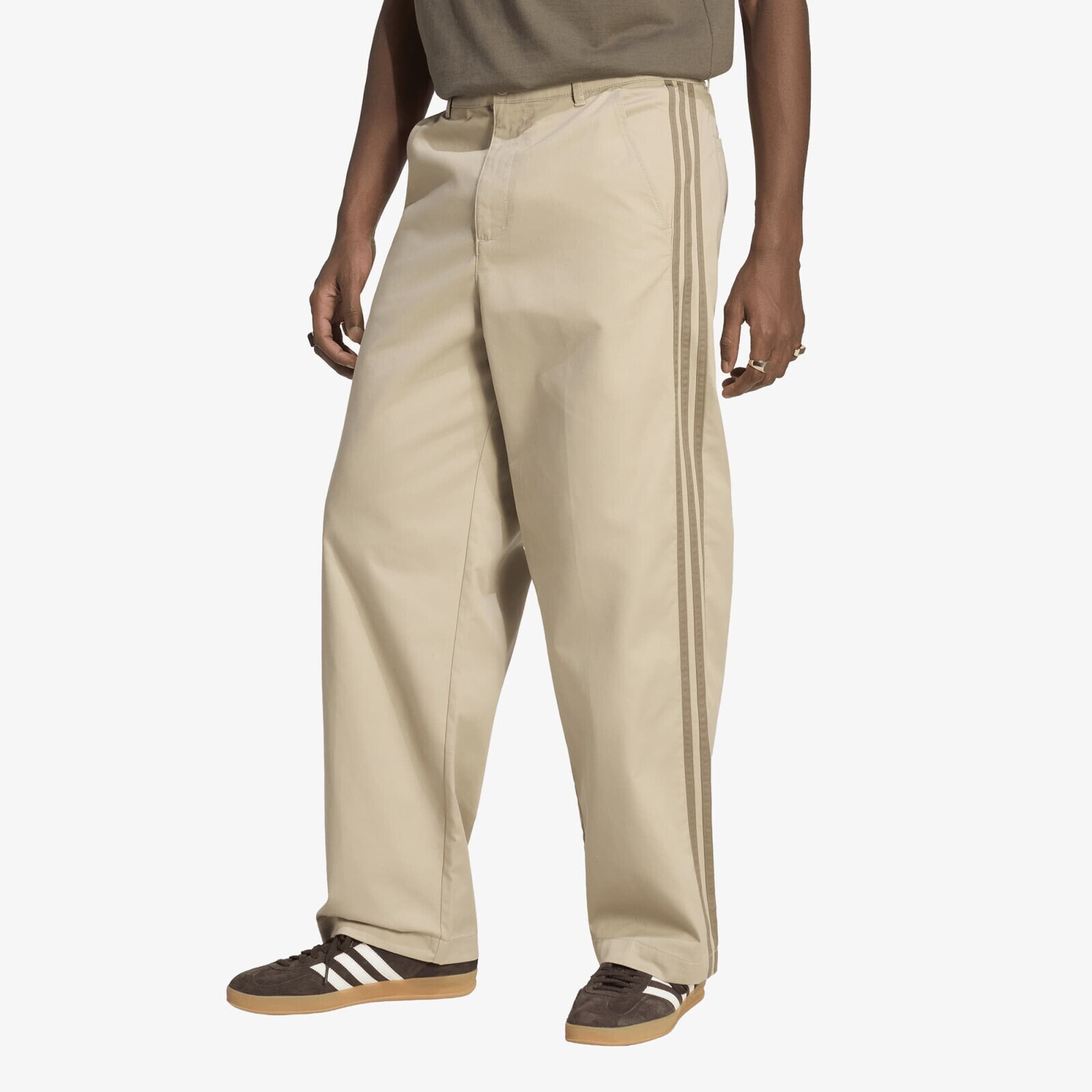 Pants adidas 3 Stripes Pleated Trousers Khaki Three 30
