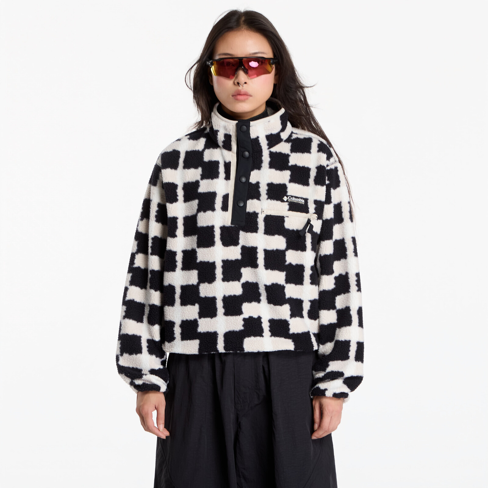 Sweatshirt Columbia Helvetia™ II Printed Cropped Half Snap Black, Geostack XS