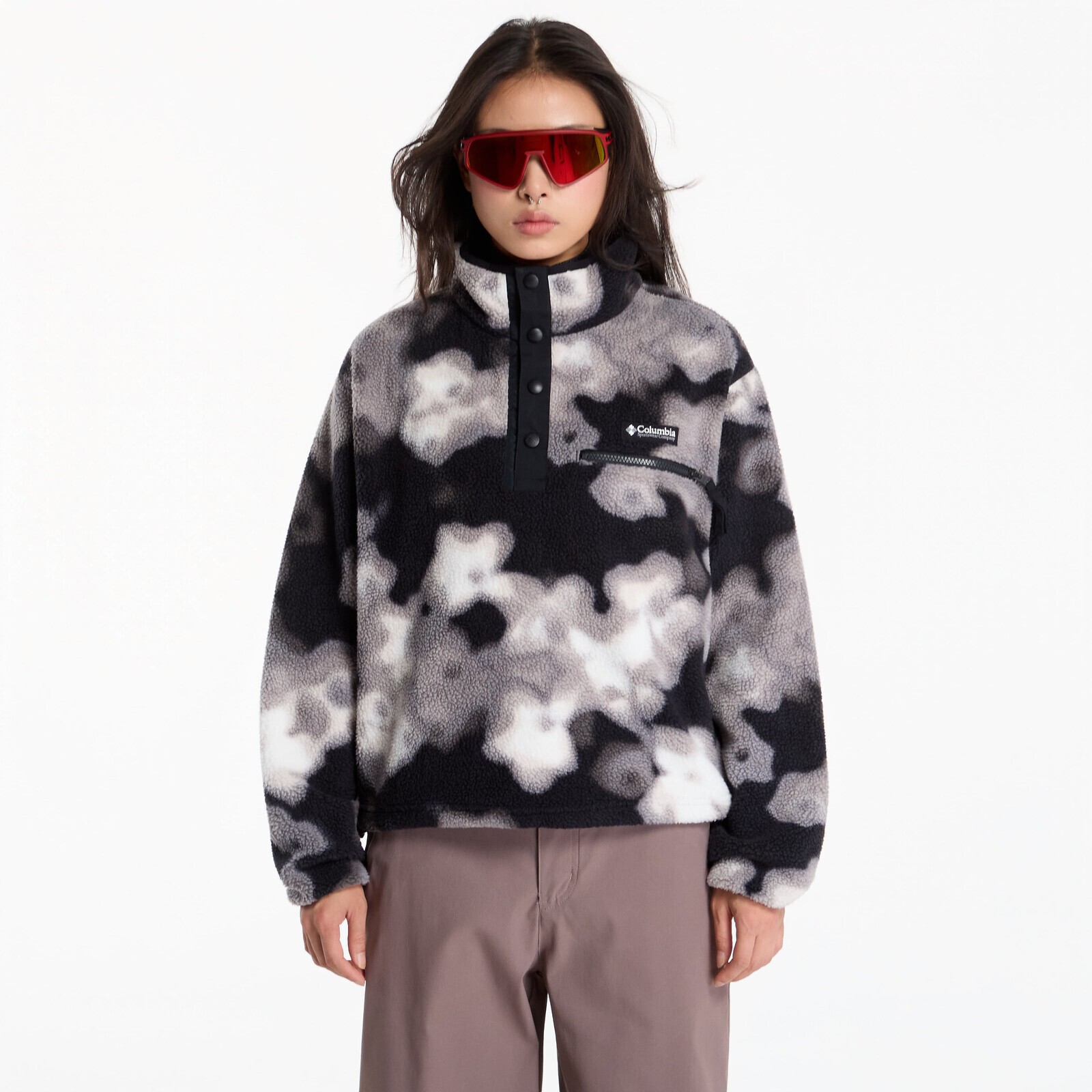Sweatshirt Columbia Helvetia™ II Printed Cropped Half Snap Black, Dyeflower L