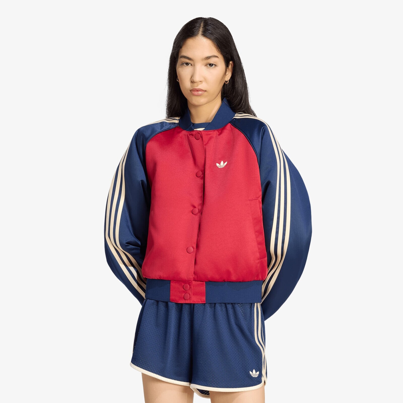 Bomber adidas Satin SST Bomber Jacket Team Victory Red/ Night Indigo/ Warm Vanilla XL