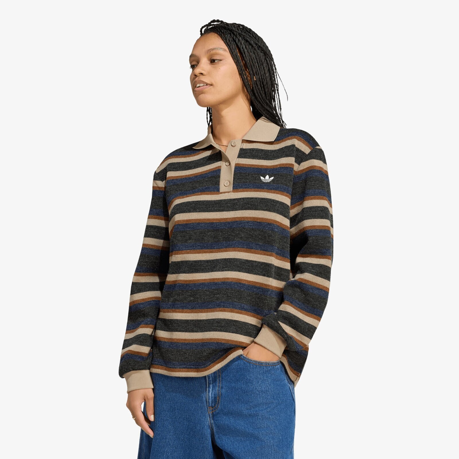 Sweater adidas Stripe Knitted Polo Black XS