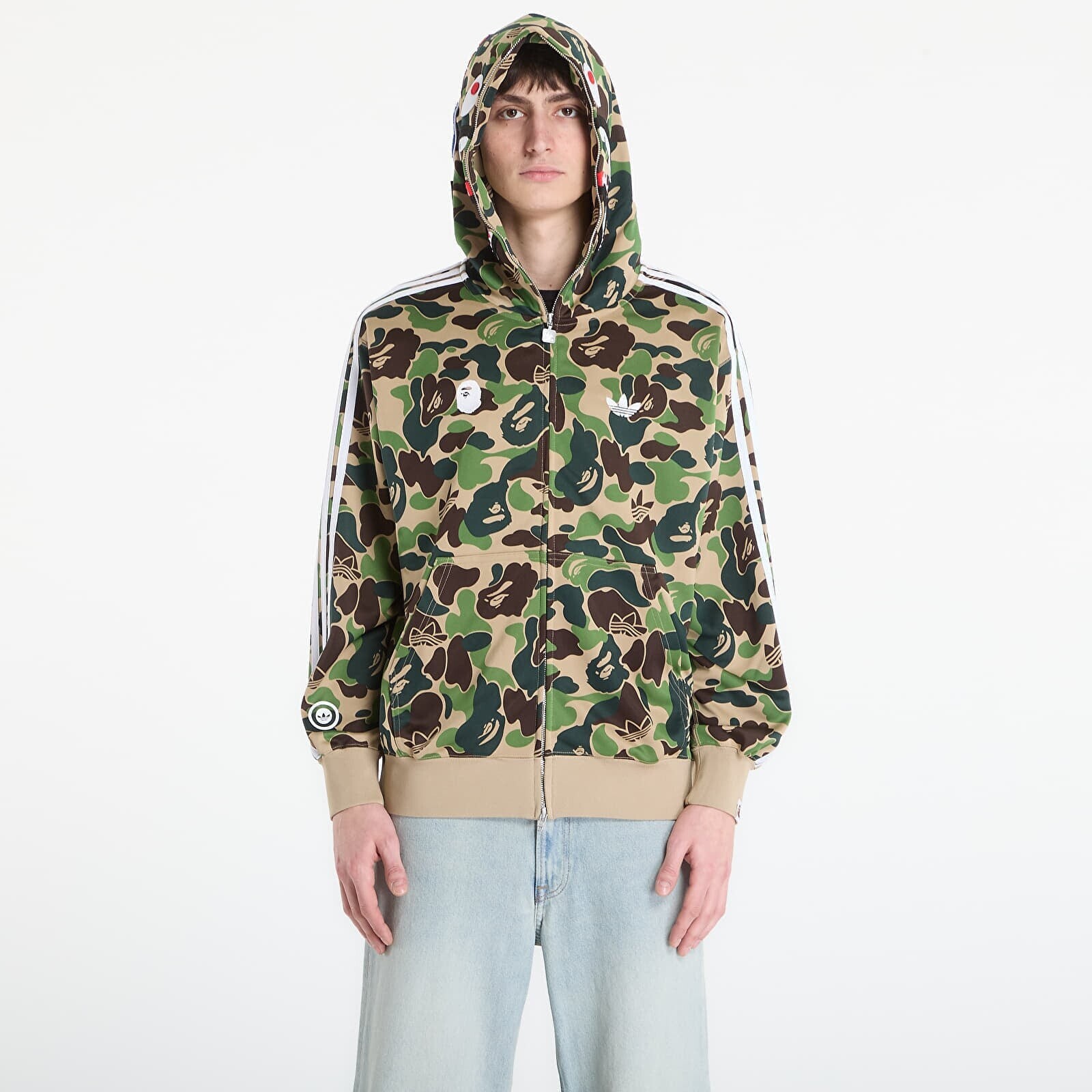 Sweatshirt adidas Shark Track Hoodie Bape Jacket Crew Green L