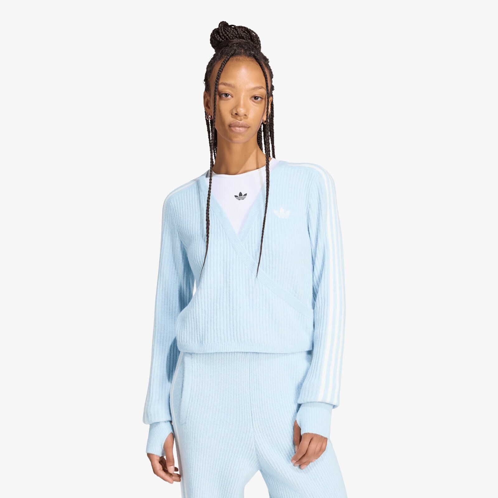Sweater adidas Adiluna Season 2 x Jennie Knitted Wrap Around Cardigan Wonder Blue M