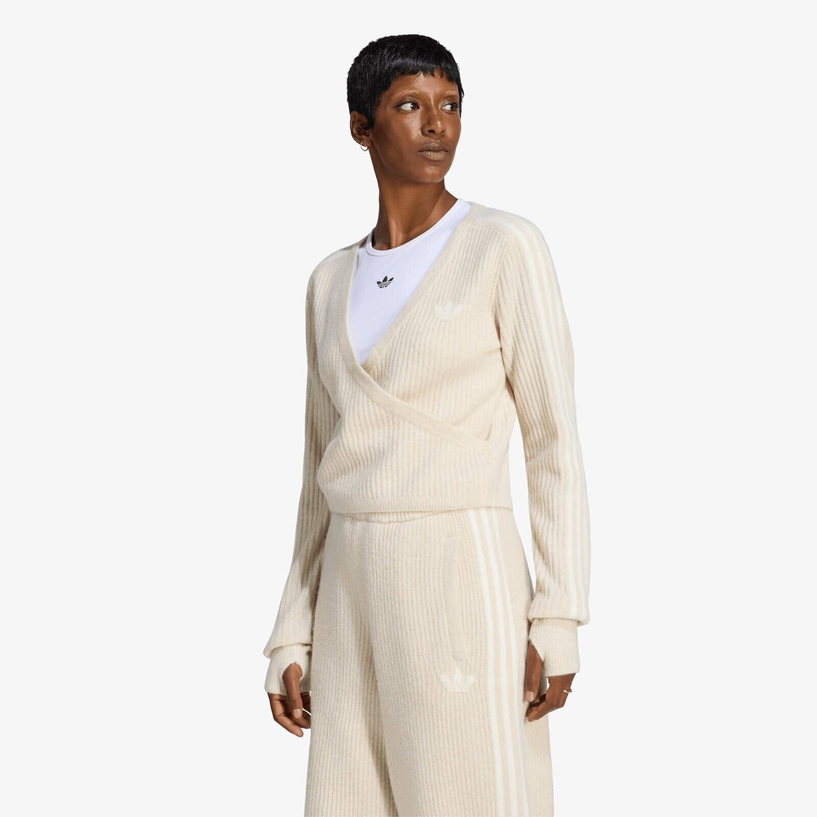 Sweater adidas Adiluna Season 2 x Jennie Knitted Wrap Around Cardigan Bliss M