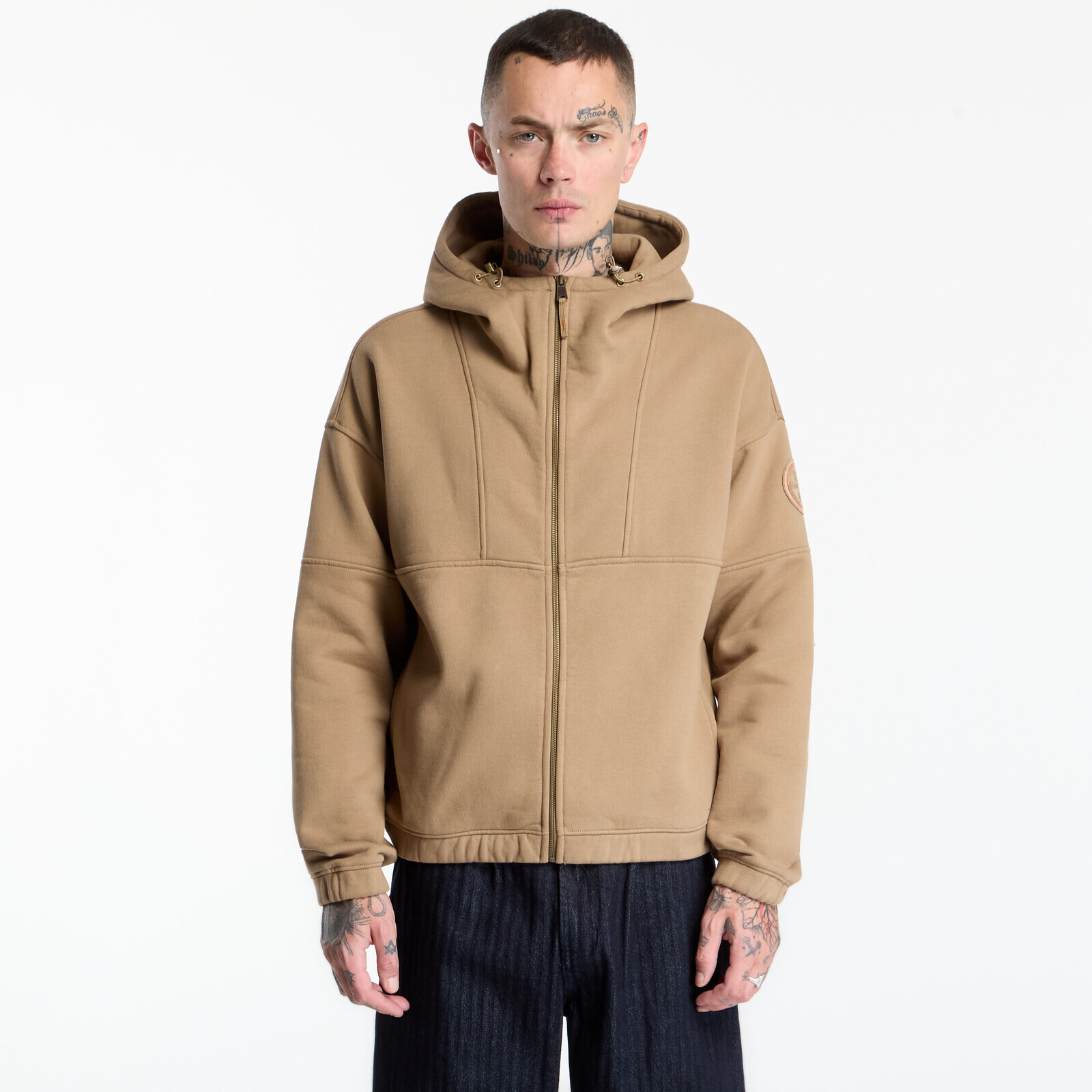 Sweatshirt Napapijri Bloom Full-Zip Hoodie Beige Petrified Oak L