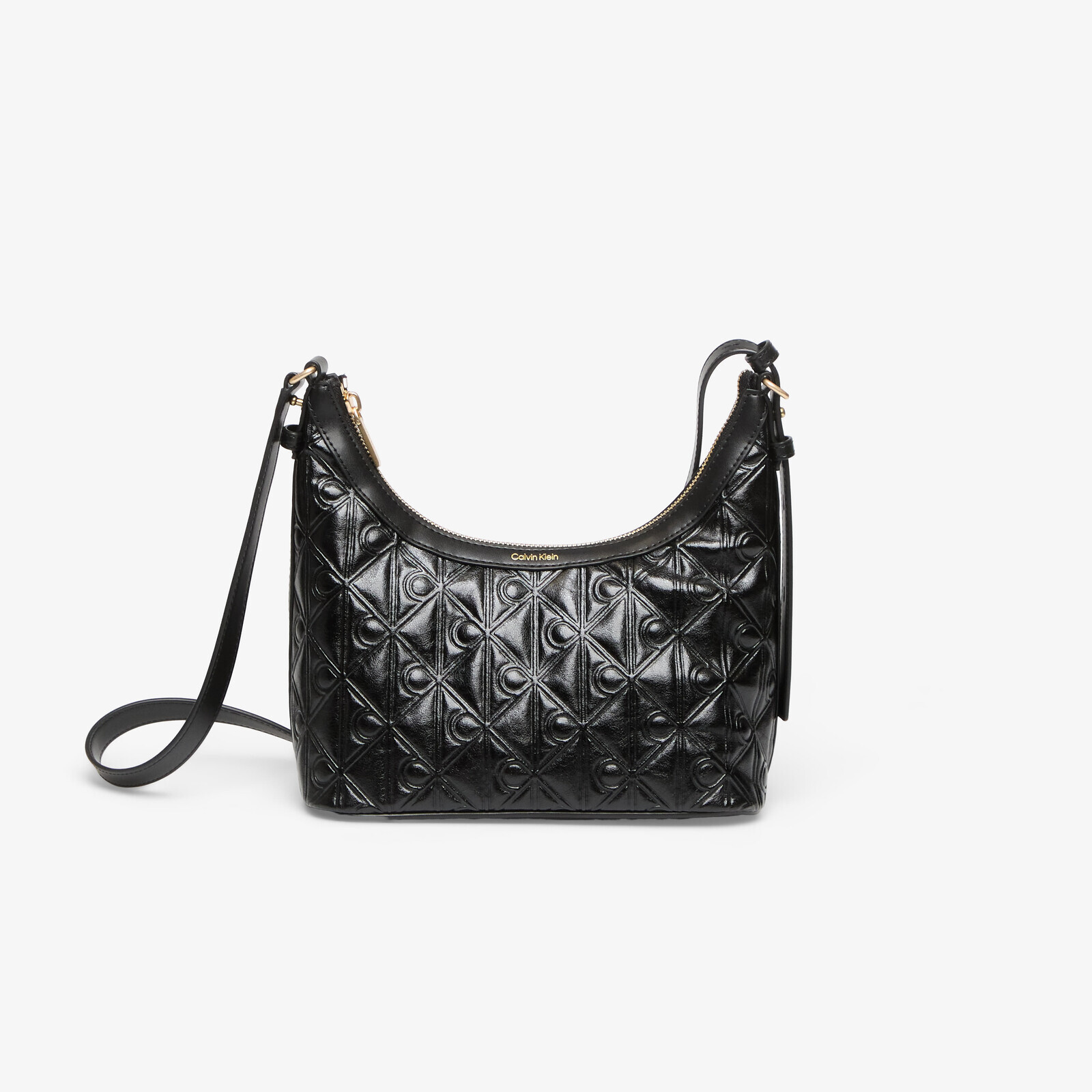 Handbag Calvin Klein Emblem Aop Debossed Shoulder Bag Black OS