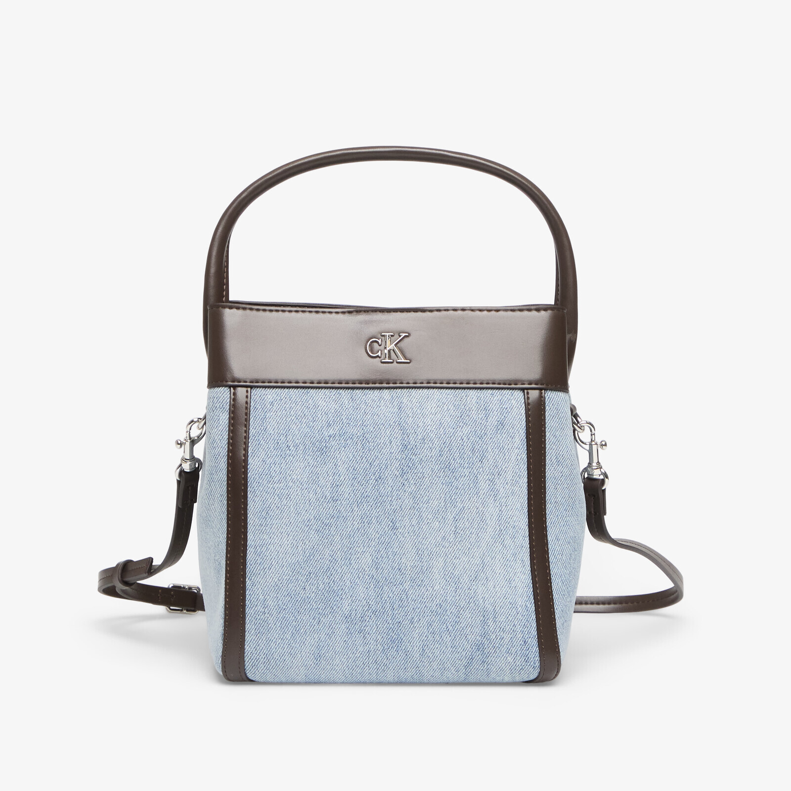 Handbag Calvin Klein Ck Denim Bucket With Strap LIGHT WASH DENIM OS