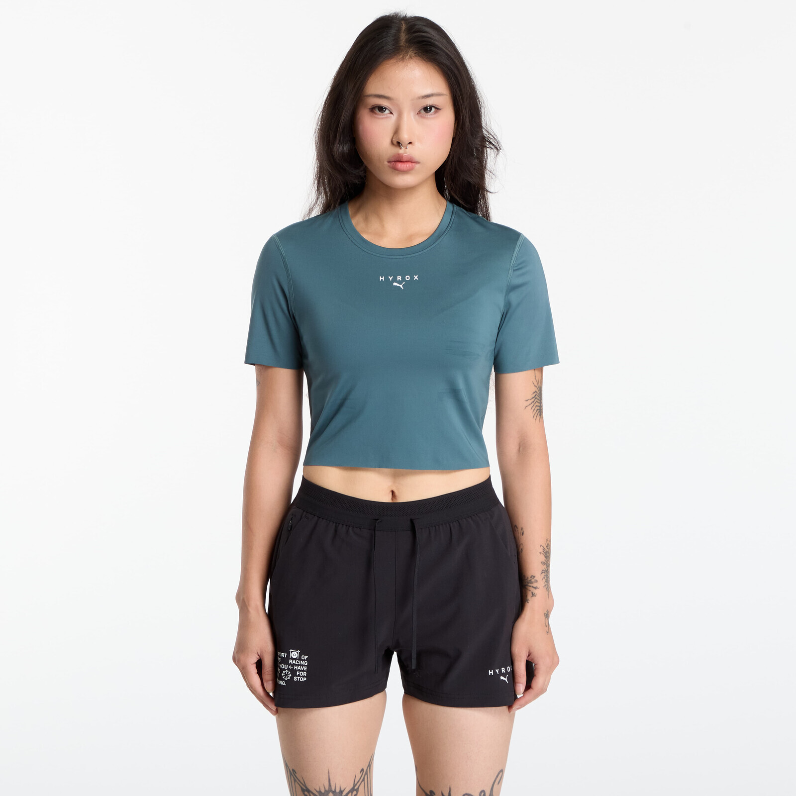 T-shirt Puma X Hyrox Pwrmode Crop Tee Herb Garden L