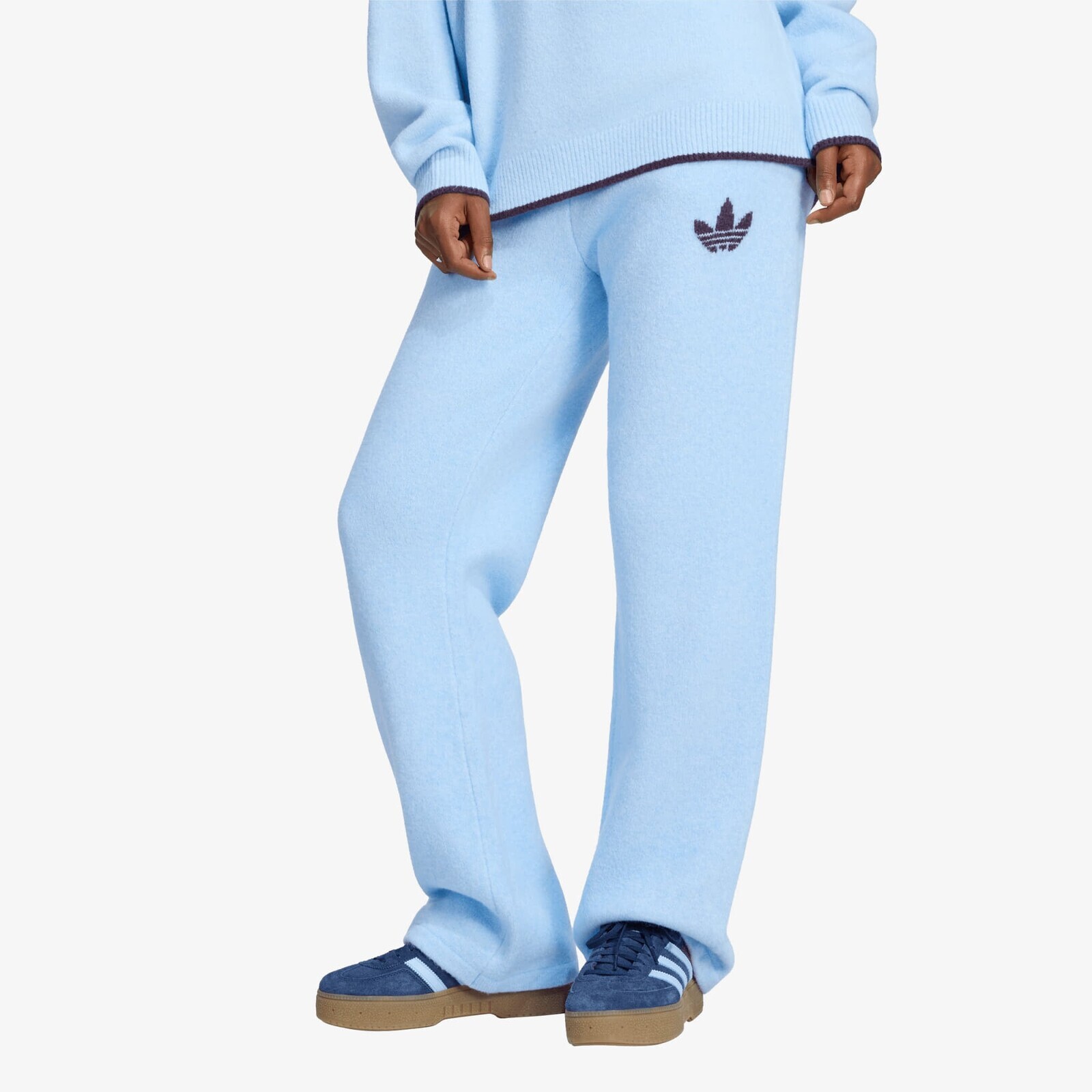 Pants adidas Ess Knit Tipping Pants Clear Sky/ Noble Red S