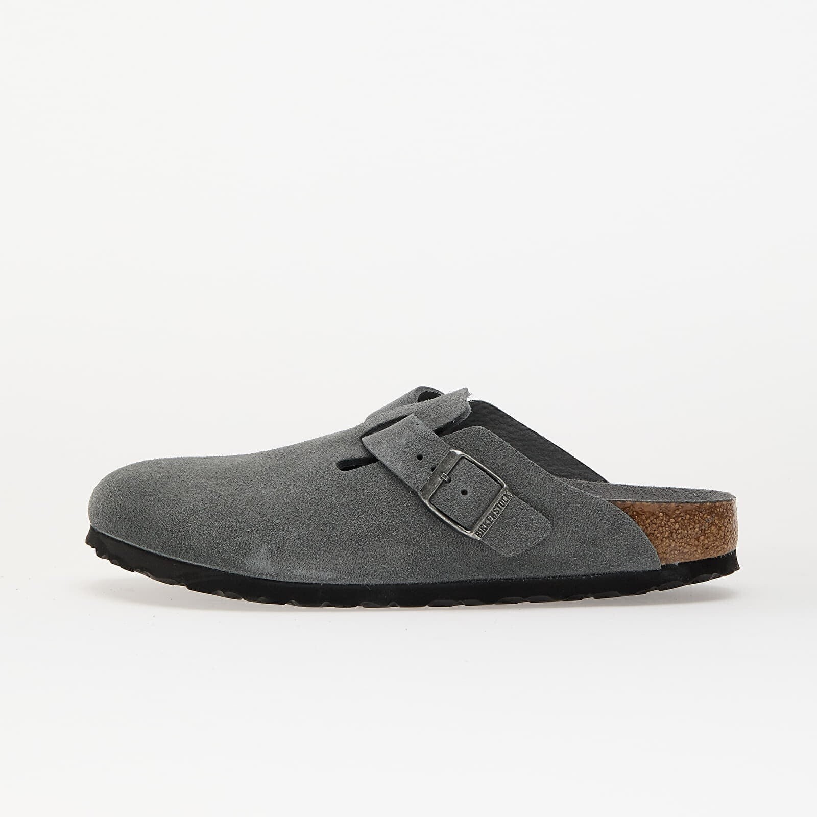 Birkenstock Boston Soft Footbed Suede Leather Basalt Gray Tonal Fb 37