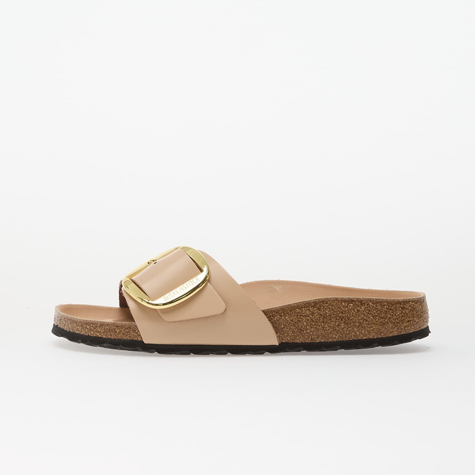Birkenstock Madrid Big Buckle Natural Leather Patent Women High-Shine New Beige 36