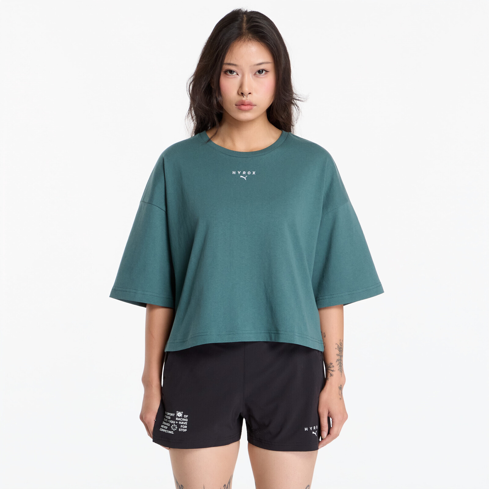 T-shirt Puma X Hyrox Cropped Lifestyle Tee Herb Garden XS