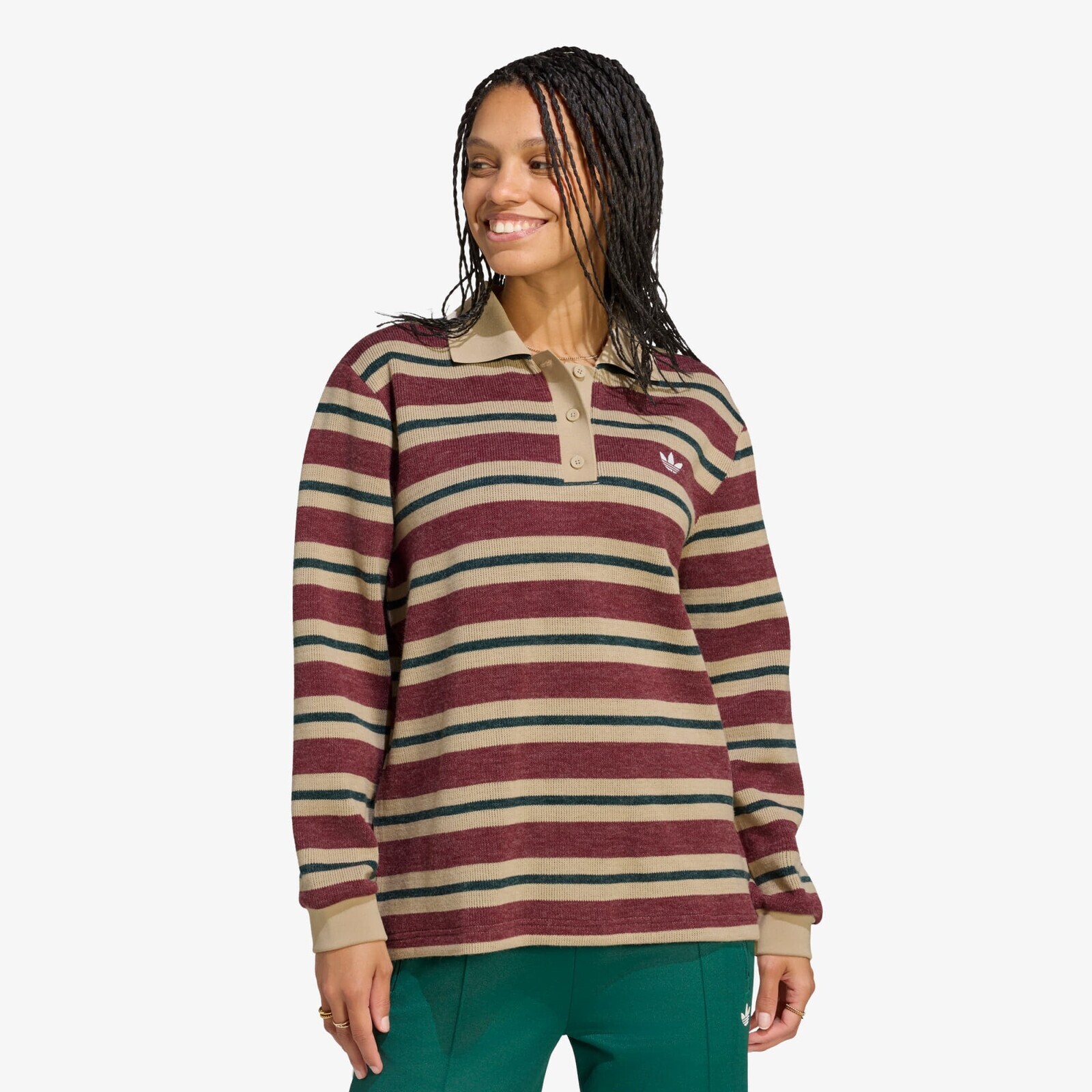 Sweater adidas Stripe Knitted Polo Shadow Red S