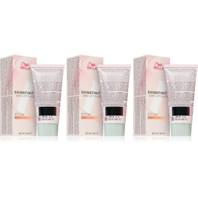 Wella Professionals Shinefinity Zero Lift Glaze demi-permanent hair dye economy pack shade 07/34 - Paprika Spice