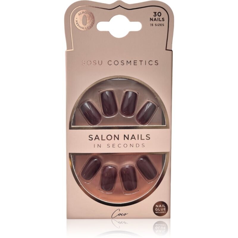SOSU Cosmetics Salon Nails false nails shade Coco 30 pc