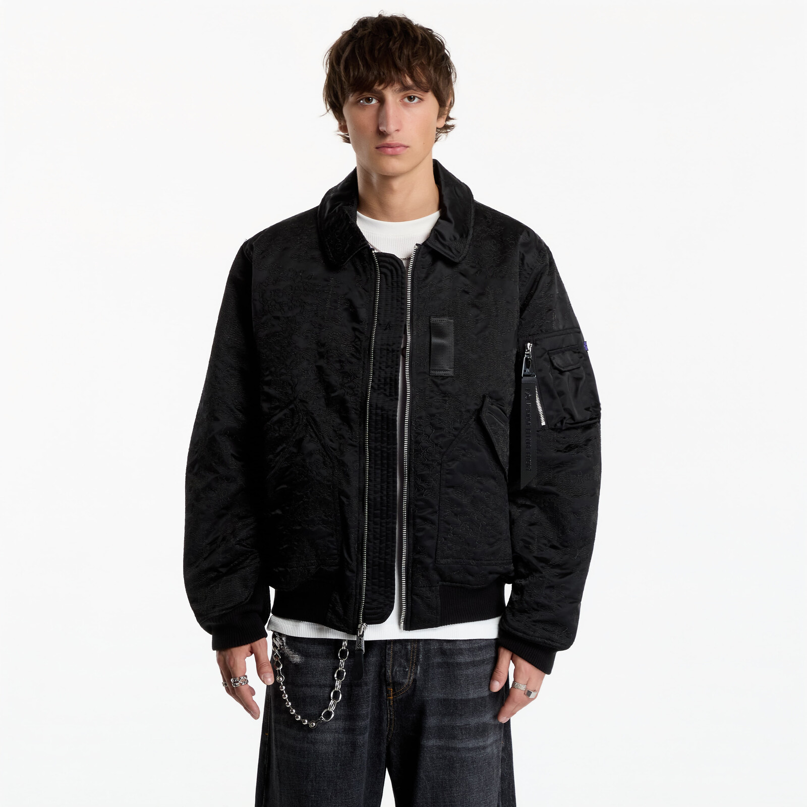 Jacket Alpha Industries CWU-45/P Camo Embroidery UV Black M