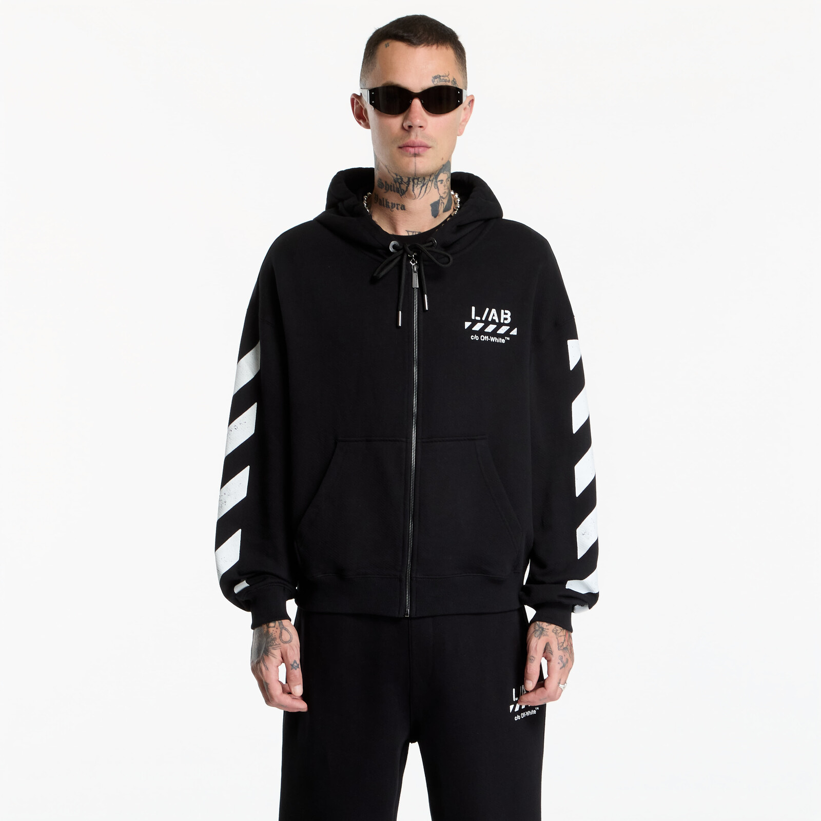 Sweatshirt L/AB c/o Off-White™ Diag Full Zip Hoodie Black S