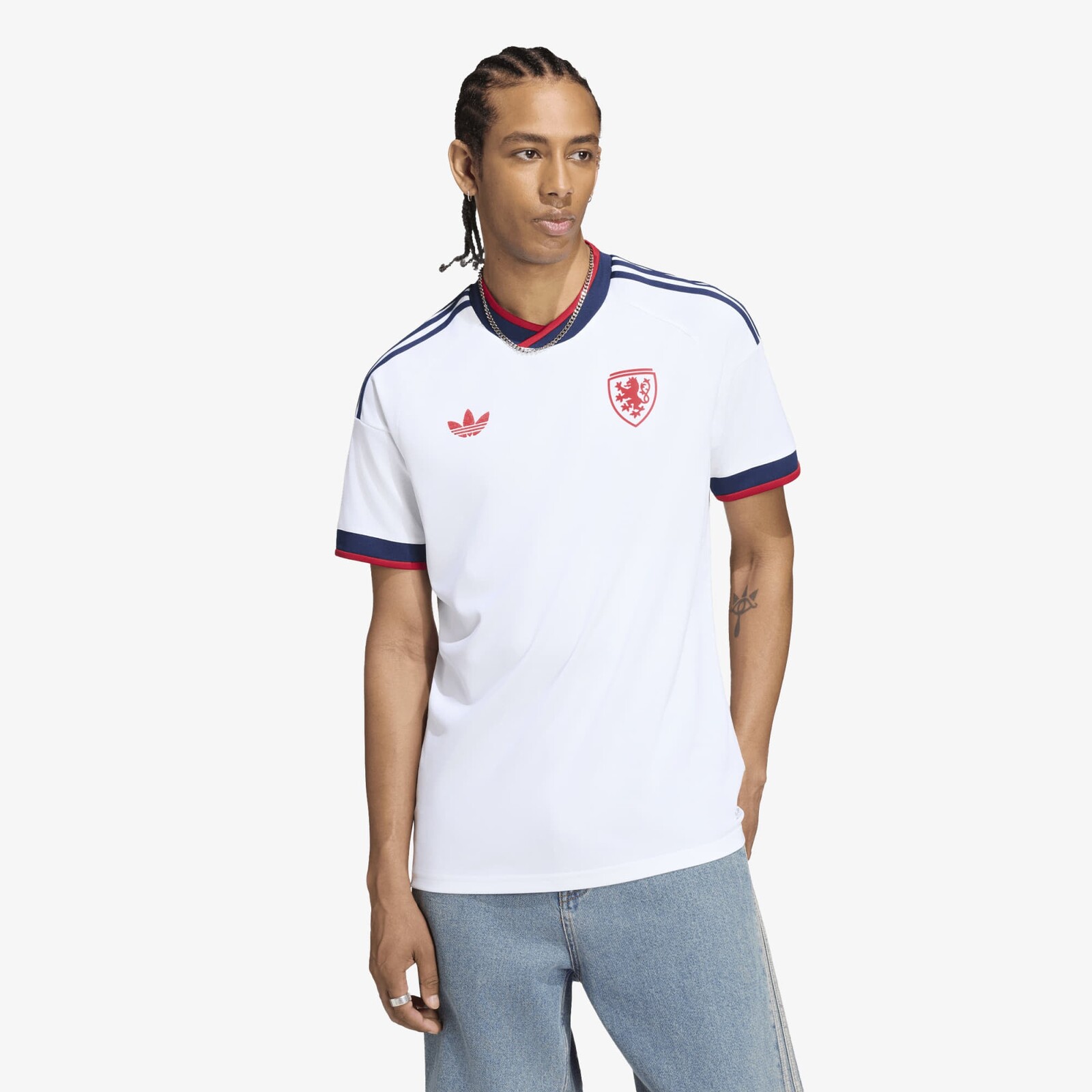 adidas Czechia FAČR Away Jersey White/ Team Navy Blue 2/ Team Power Red 2 S