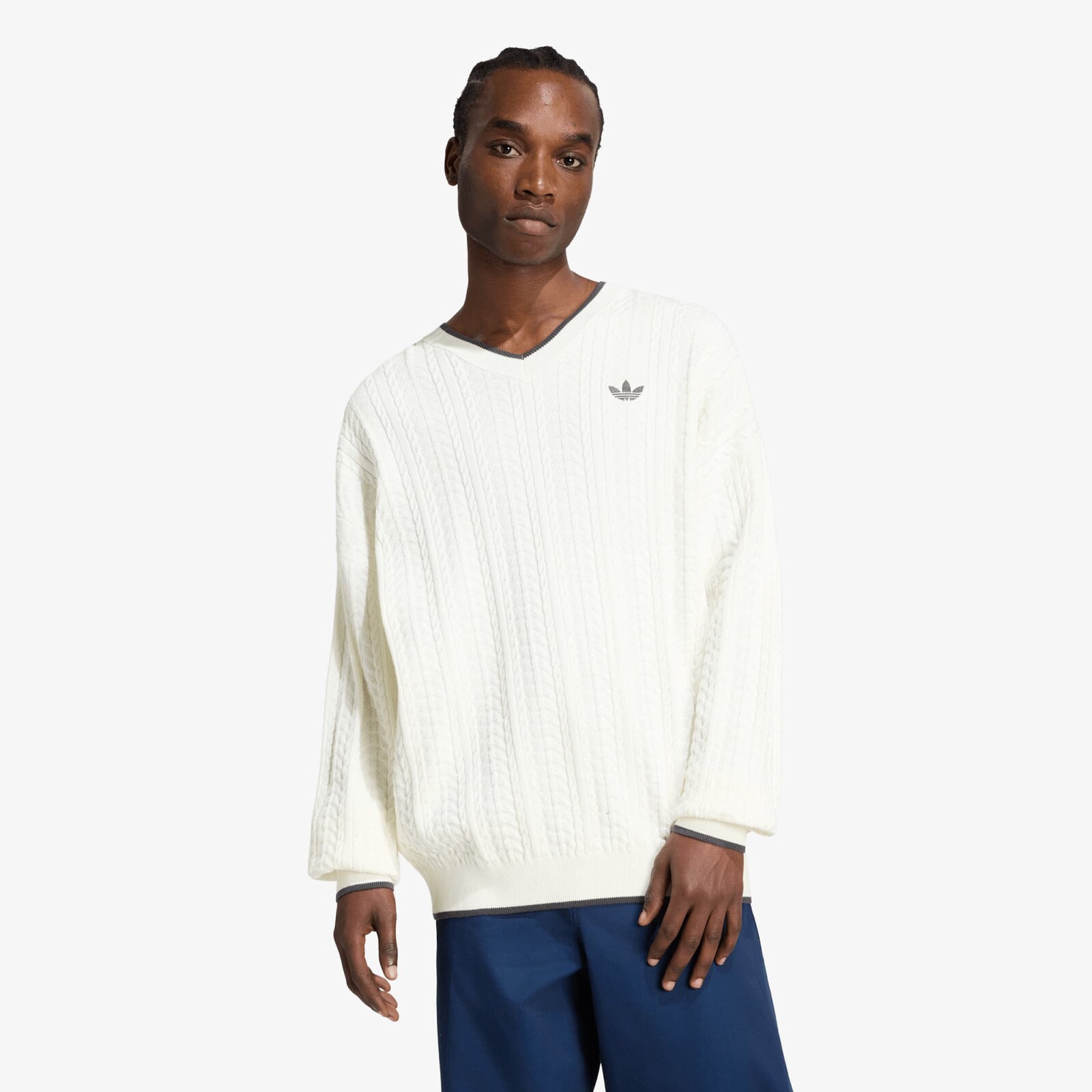 Sweater adidas Cable Knit Crewneck Sweatshirt Cloud White M