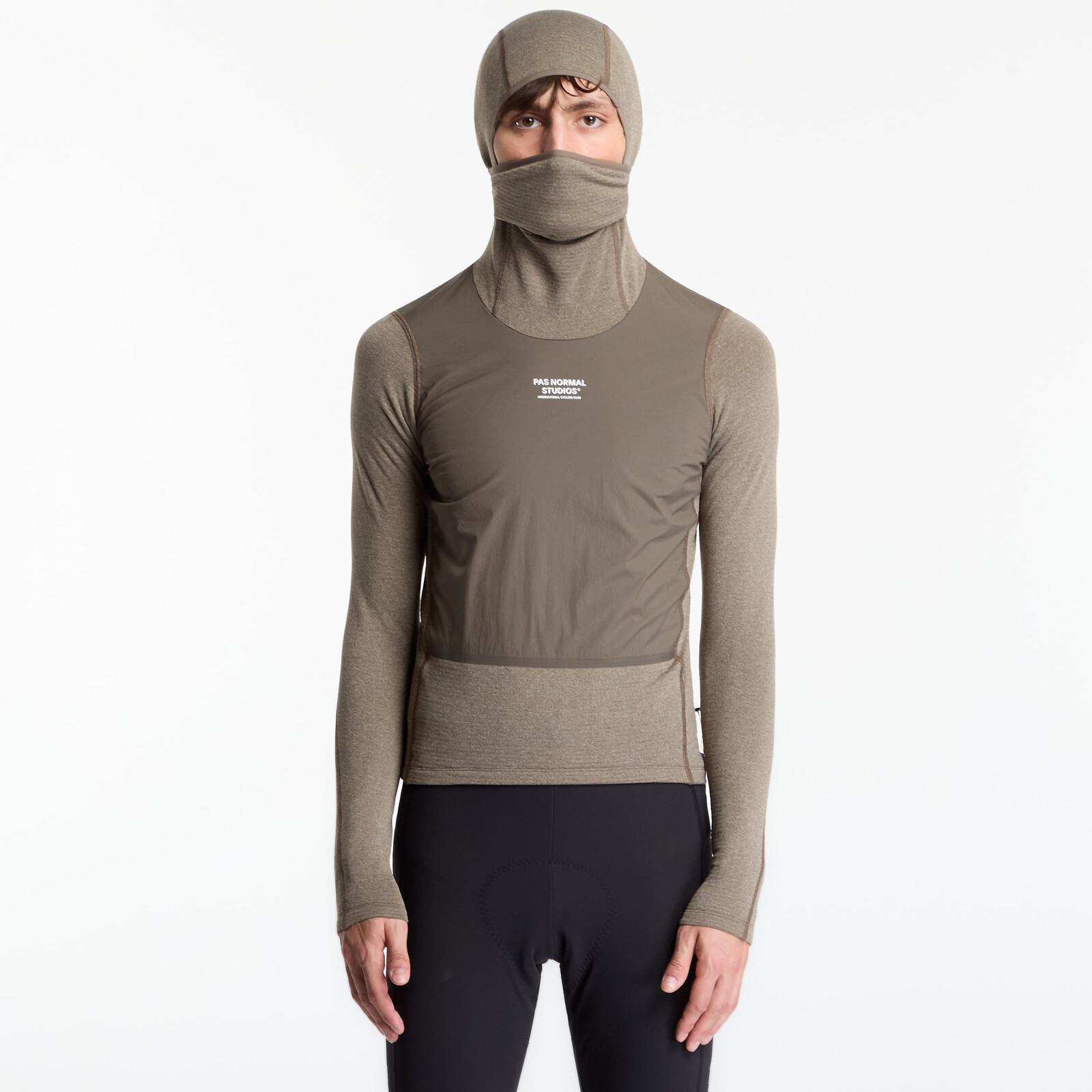 Sweatshirt Pas Normal Studios Thermal Hooded Windproof Baselayer Dark Stone XL