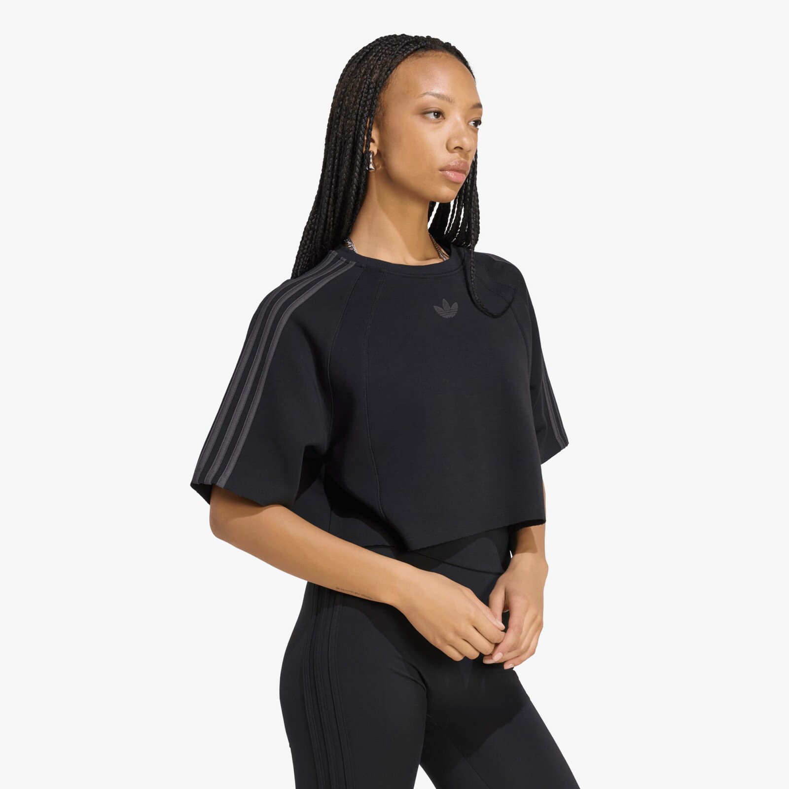 T-shirt adidas SST 2.0 Boxy Cropped T-Shirt Black/ Utility Black L