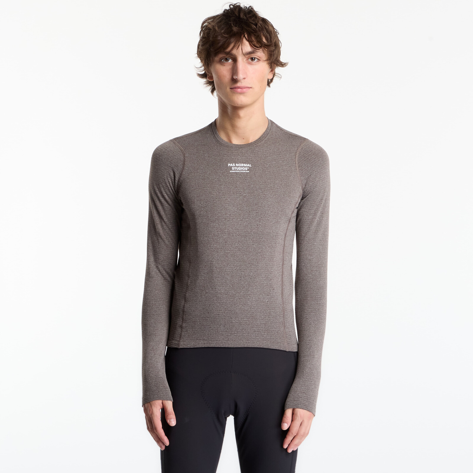 T-shirt Pas Normal Studios Thermal Long Sleeve Baselayer Dark Coffee M